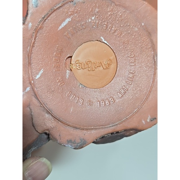 VINTAGE Artline Bunny Rabbit Easter Garden Spring Figurine 1989 Hard Plastic - Picture 6 of 9